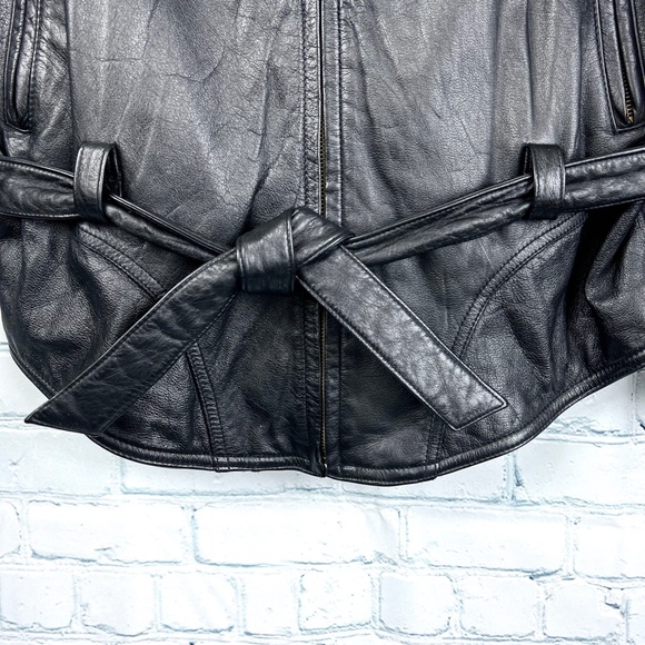•|•WILSONS LEATHER•| Vintage Black Leather Jacket Thinsulate Insulation - Picture 3 of 16